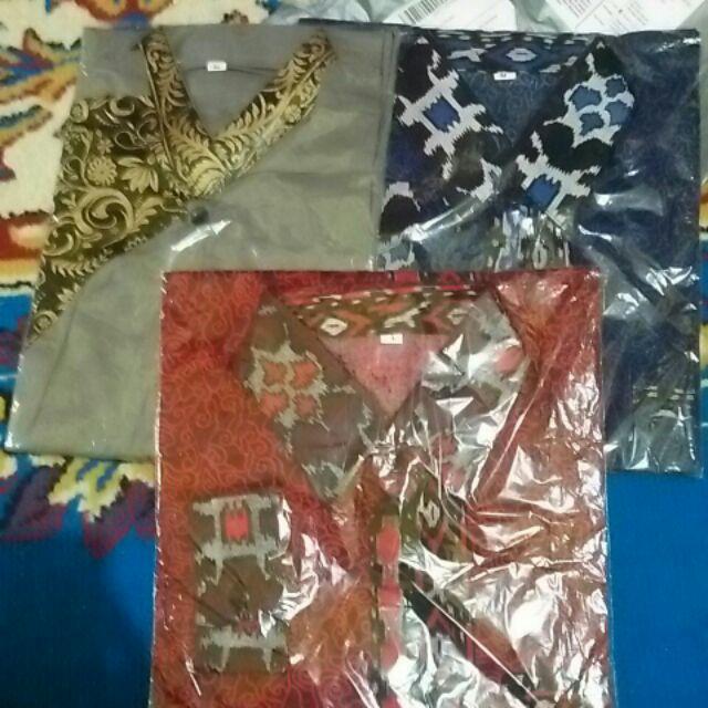 Kemeja Batik Lengan Panjang 033 Risna Batik Hrb026 Kenongo Kemeja Hem Pendek Padi Pekalongan M L Xl.