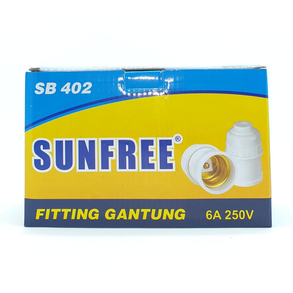 @20 Pcs (1 Kotak) Sunfree SB-402 PUTIH Fiting Rumah Lampu Gantung Bakelit Tahan Api