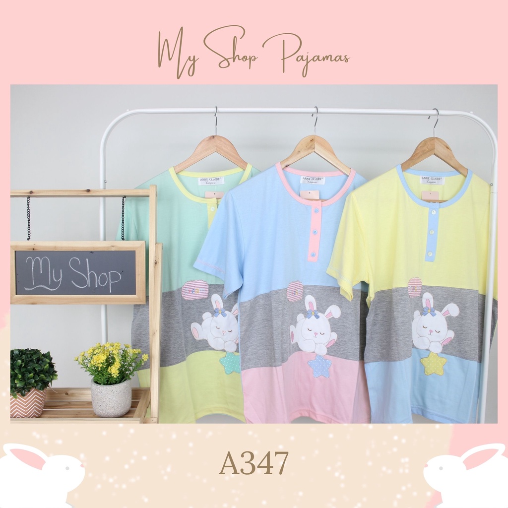 BAJUTIDUR PIYAMA BIGSIZE ALL SIZE JUMBO XL 2L TANGAN LENGAN PENDEK CELANA PANJANG ANNE CLAIRE BABYDOLL SETELAN WANITA DEWASA SLEEPWEAR PAJAMAS CP CPBIG-4