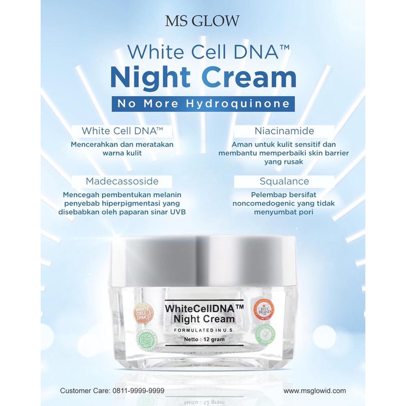 MS GLOW White Cell Dna Night Cream 12gr