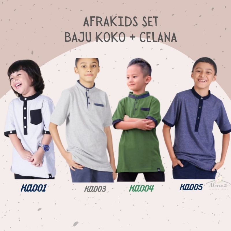 BAJU KOKO ANAK SET CELANA + BAJU AFRAKIDS