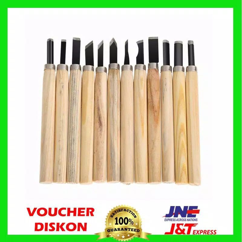 Set Pisau Ukir Pahat Kayu 12 in 1 Wood Carving Knife - Pisau Ukir - Pisau Pahat Kayu ( KECIL )