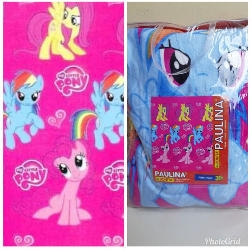 selimut paulina bonita - selimut pink poni - selimut motif kuda poni