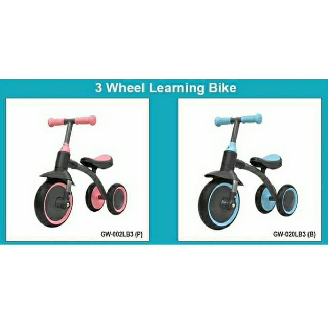 Growth 3 Wheels Learning Balance Bike 