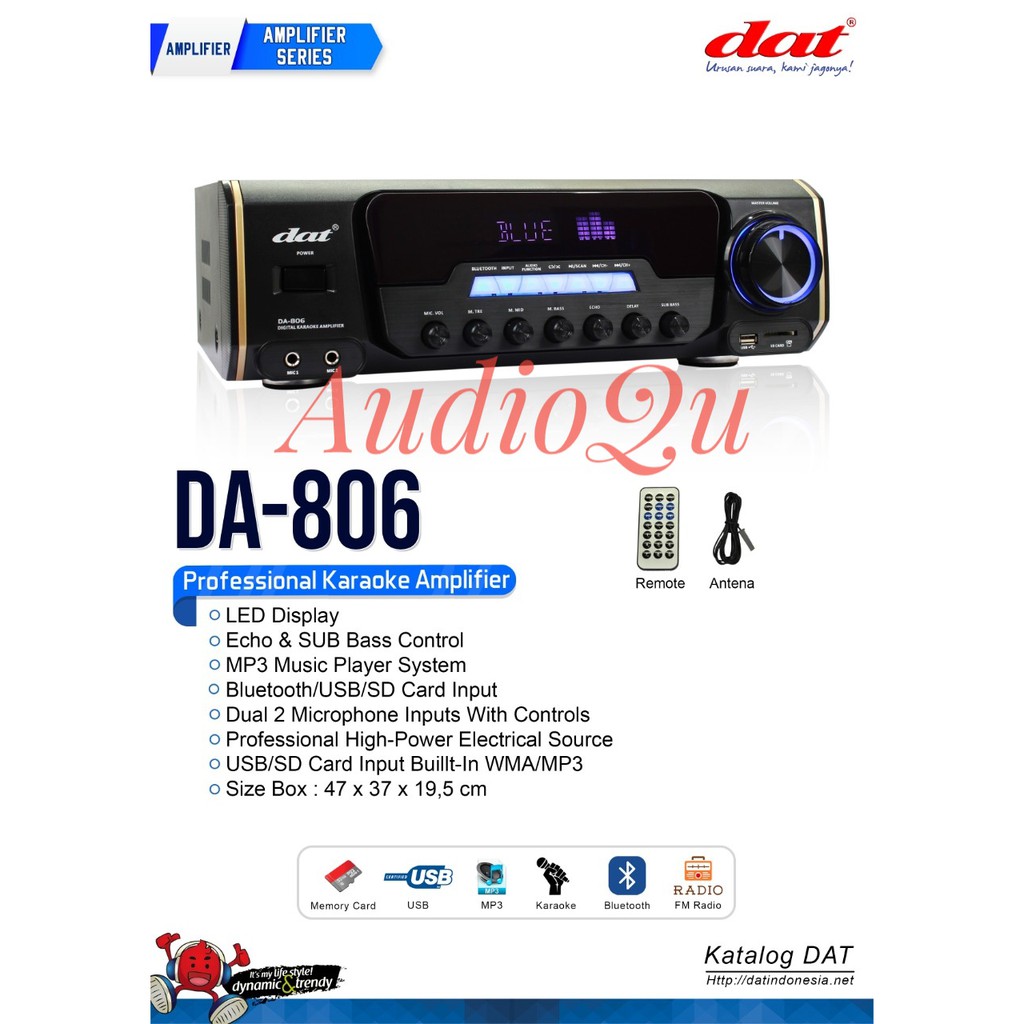 POWER AMPLIFIER KARAOKE DAT DA 806/ DA806 ORIGINAL BLUETOOTH