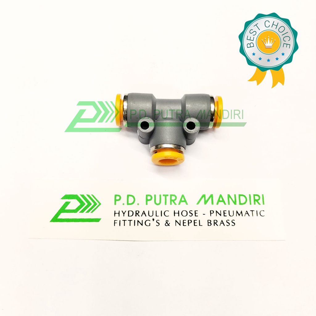 PUT 6mm Fitting Pneumatic Tee Selang 6mm
