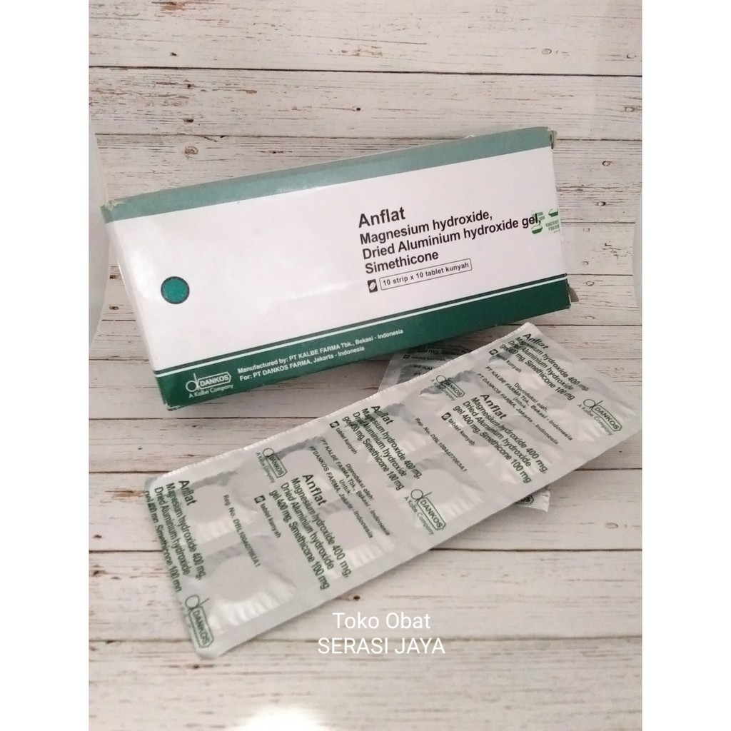 Anflat  Strip 10 Tablet kunyah  Obat Maag Kesehatan Pencernaan & Lambung