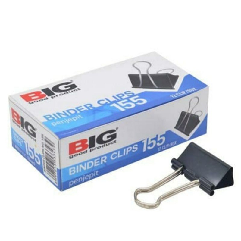 

BINDER CLIP BIG 155/PENJEPIT KERTAS/KLIP KERTAS BIG 155 ISI 12 PCS