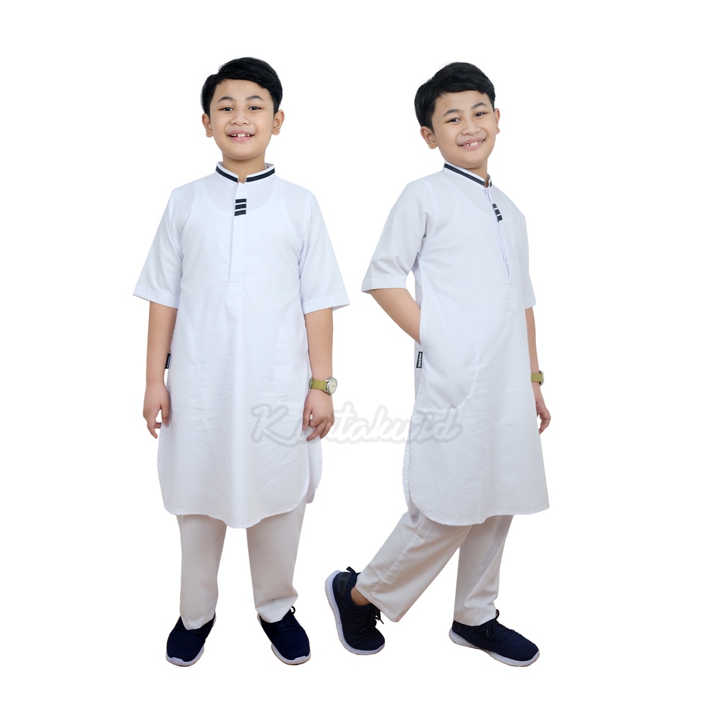 Baju Koko Anak Cowok Warna Putih Setelan Model ARCHI