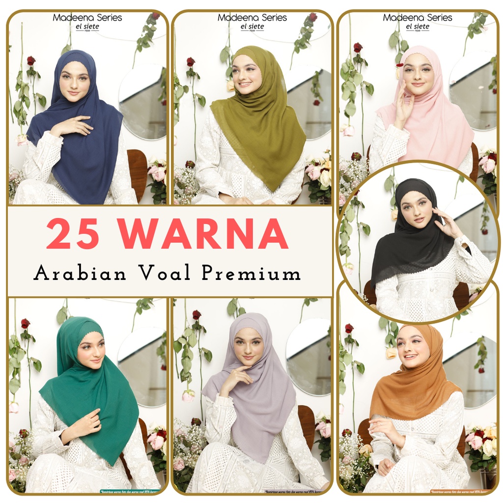 Elsiete Hijab Segi Empat Arabian Voal Premium Laser Cut 120 x 120 cm
