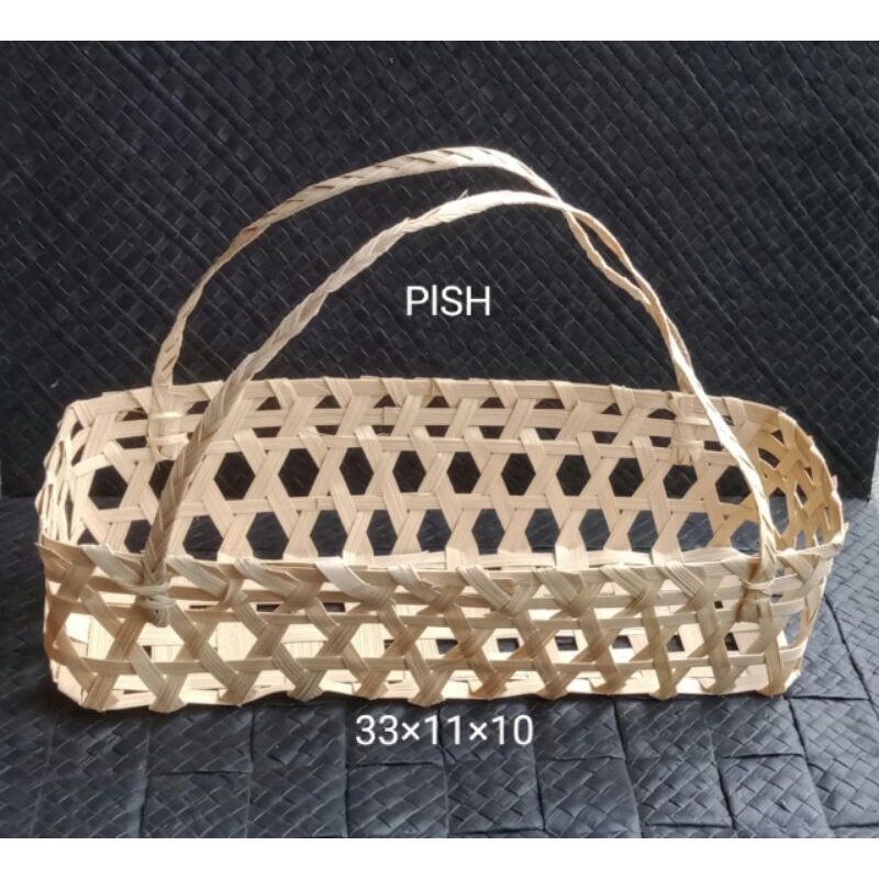 Anyaman Bambu 33×11×10 Hampers Bambu tas toples tas botol