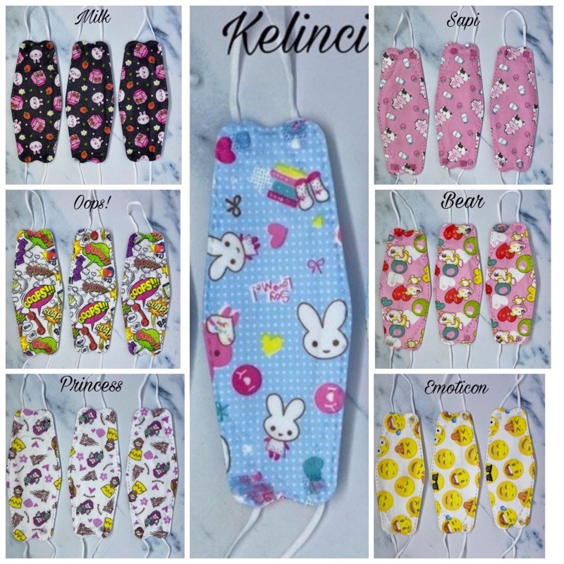 [ECER] Masker KF94 / Masker KF94 Anak Motif/ Masker KF94 Anak/ Masker KF94 4ply
