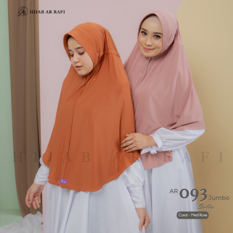 HIJAB ARRAFI 093 Jumbo || Hijab bergo jumbo ternyaman bahan Stella || Jilbab jumbo elzatta zoya