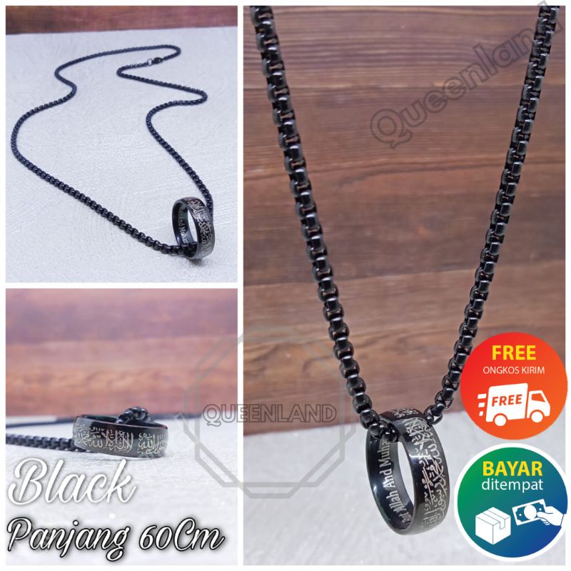BEST SELLER Kalung Pria Wanita Titanium Original Model Eropa Bandul Ring Motif Liontin Aksesoris