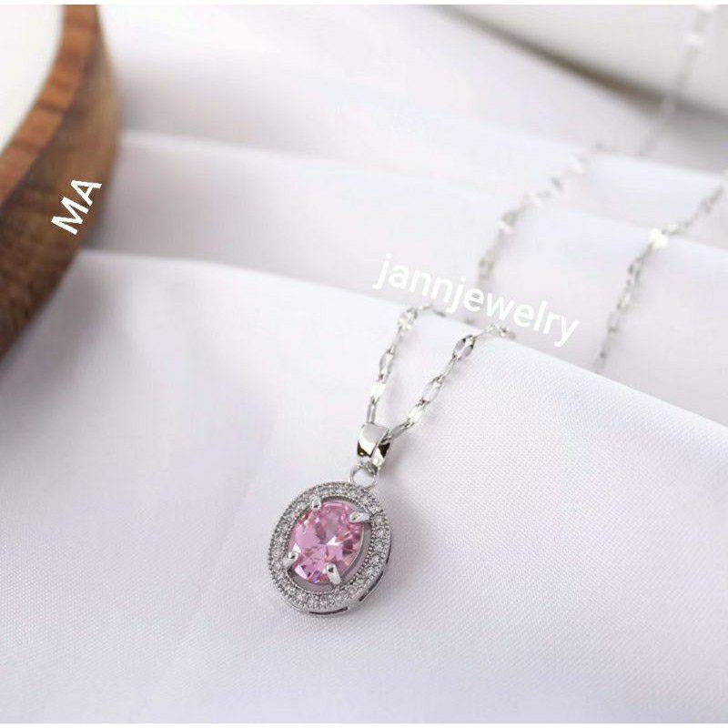 kalung titanium ladyday liontin permata uk 45-50cm KT-23