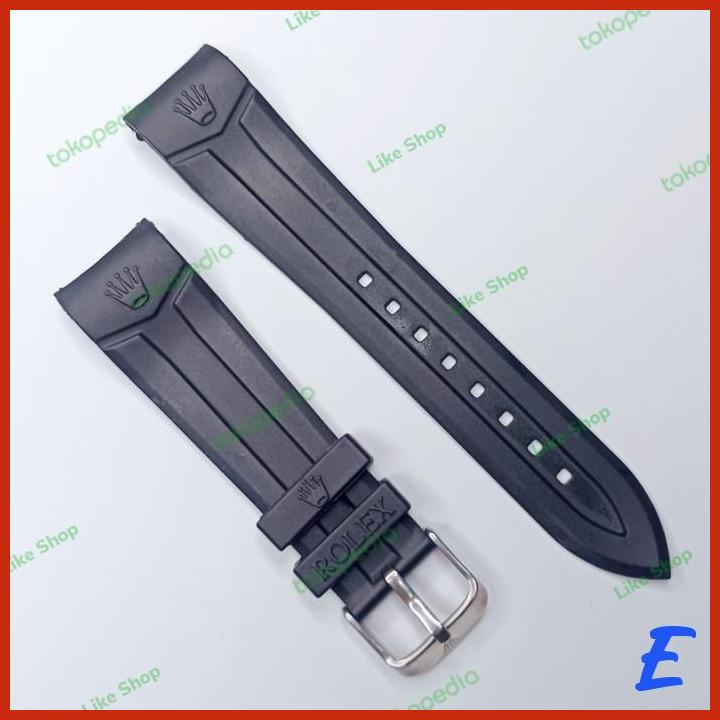 Tali strap jam tangan Rolex 20mm Rubber karet watch pria