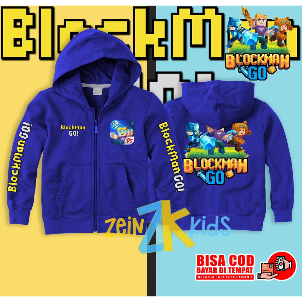 Jaket Hoodie Anak Blockman GO / Hoodie Zipper Anak Blockman Go