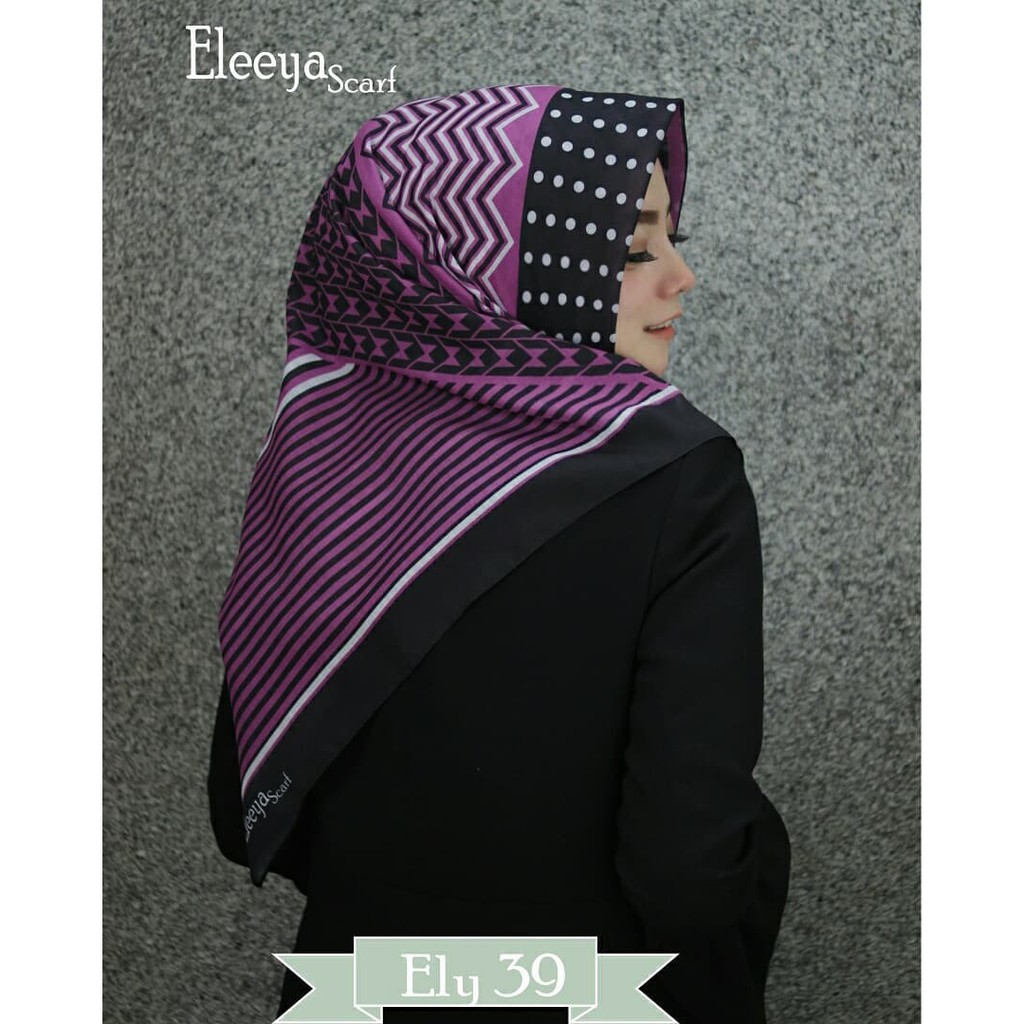 HIJAB SEGIEMPAT MOTIF ELY 01 - 77 || Eleeya Scraf