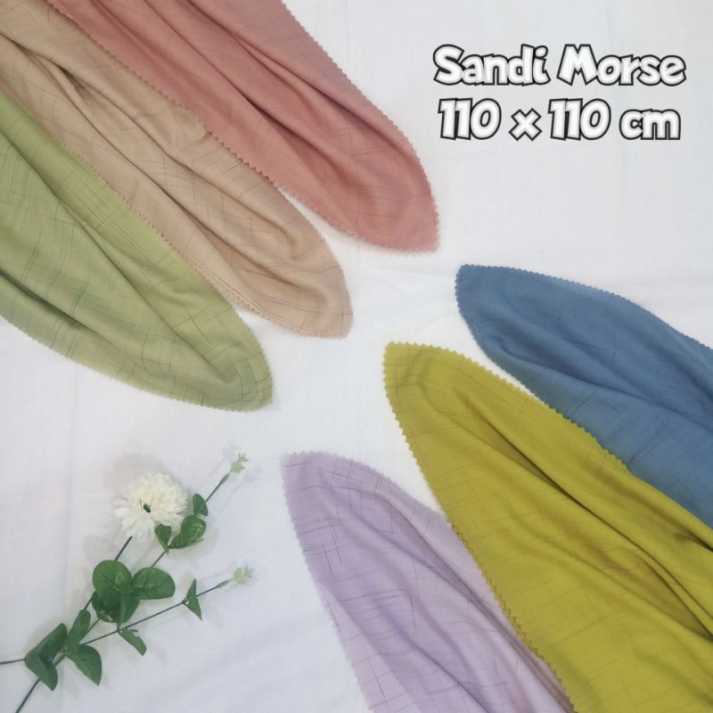 Jilbab Voal Waffle Hijab Segiempat Polos SANDI MORSE Azara Laser Cut