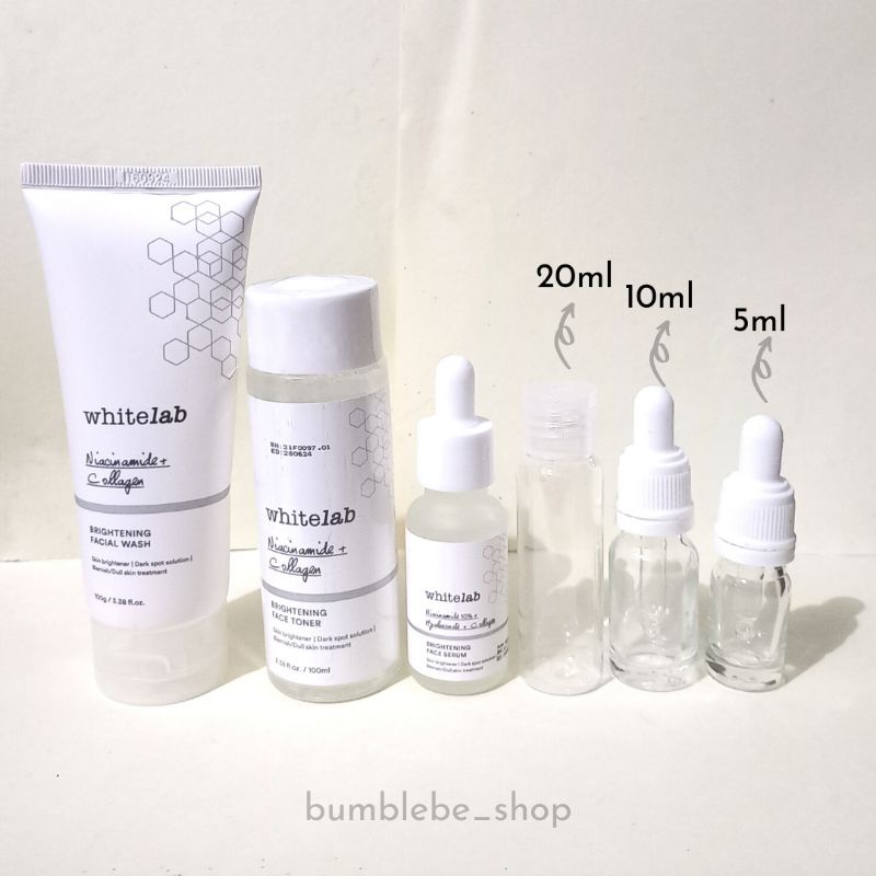Whitelab Brightening Facial Wash, Face Toner, Face Serum[SHARE IN JAR]