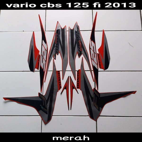 stiker motor vario cbs-iss 125 fi 2013 merah