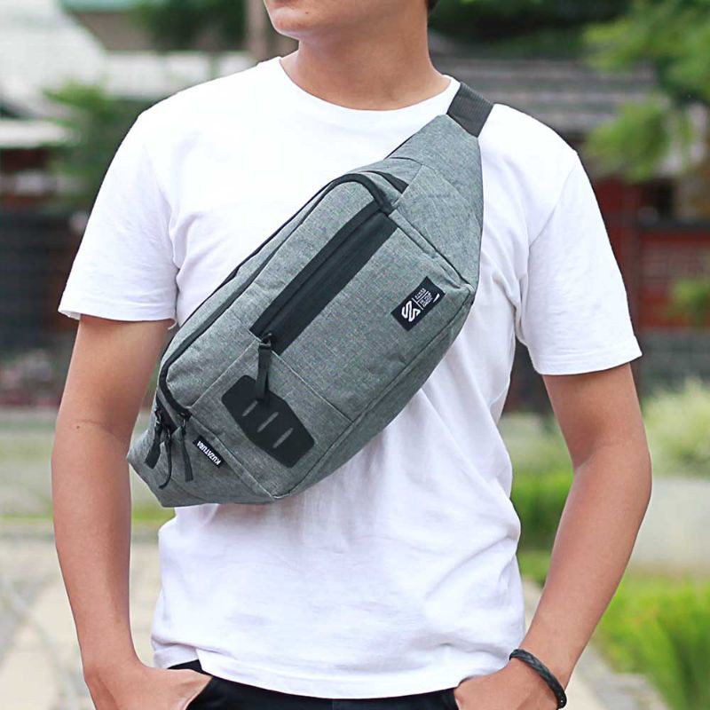 Tas Salempang Pria Waistbag Premium Original Bahan Cordura