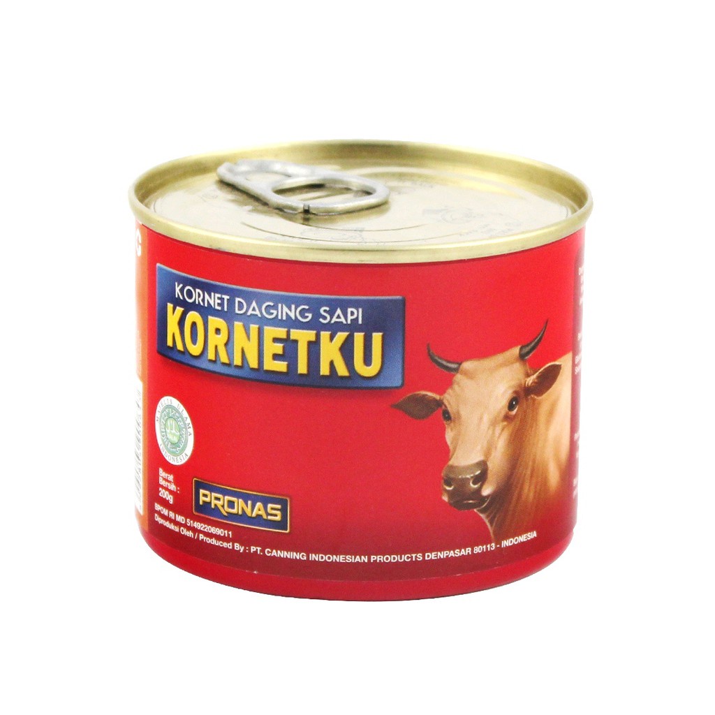 

DAGING KALENG Pronas KORNETKU Corned Beef Kornet Daging Sapi 200gr