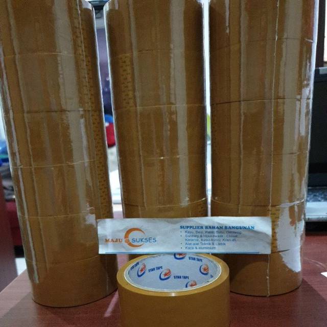 

Solasi Lakban per tabung 6 roll isolasi solatip Coklat STAR TAPE 2 INCH isolasi coklat solasi coklat