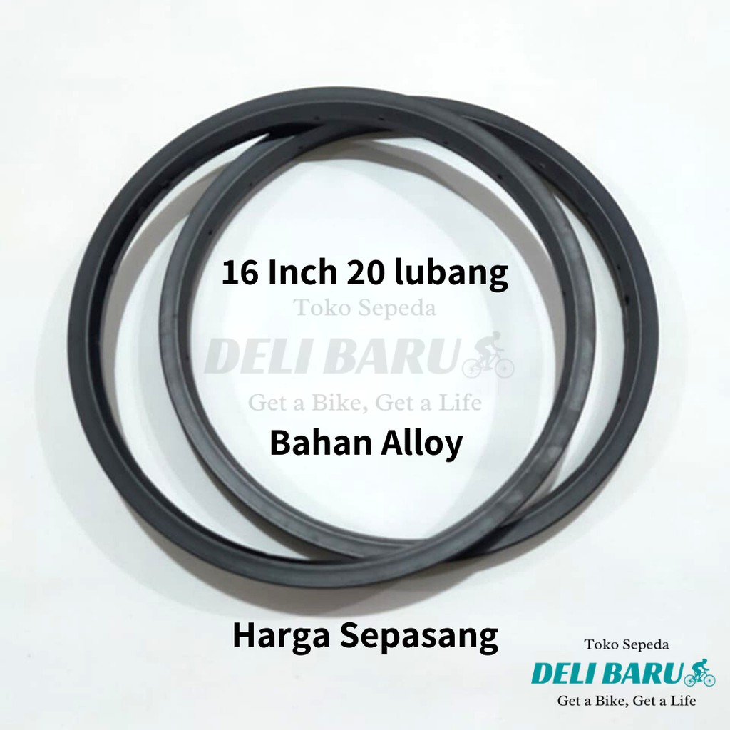 Rims Alloy Velg 16 murni lingkar pelek lubang 20 sepeda anak BMX lipat