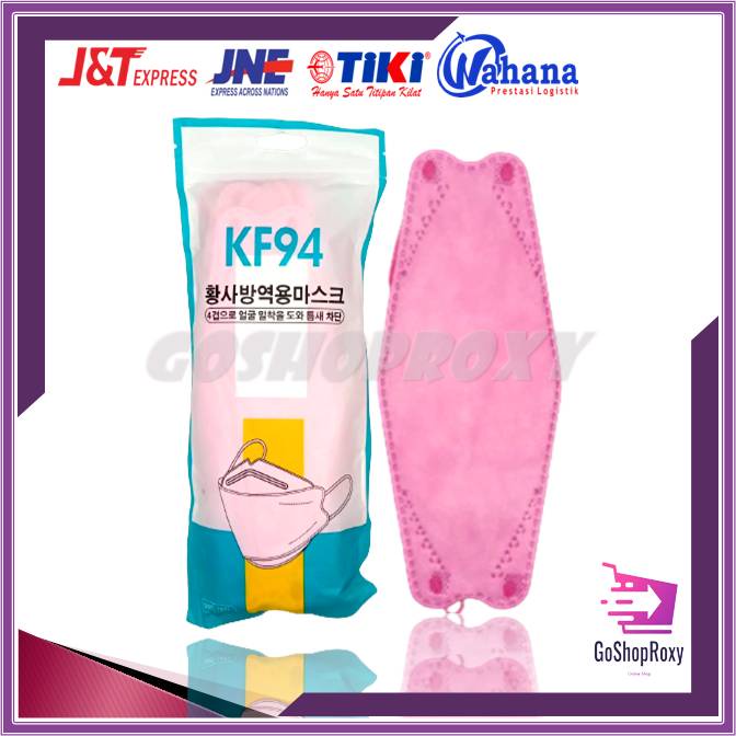 Masker KF94 Masker Korea 4ply Earloop Isi 10 pcs-Pink