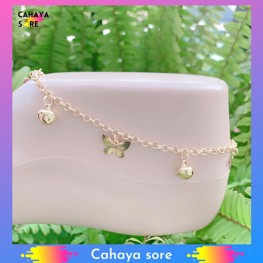 Gelang Xuping Gold Gelang Kaki Dewasa Rantai Love Warna Emas GK01