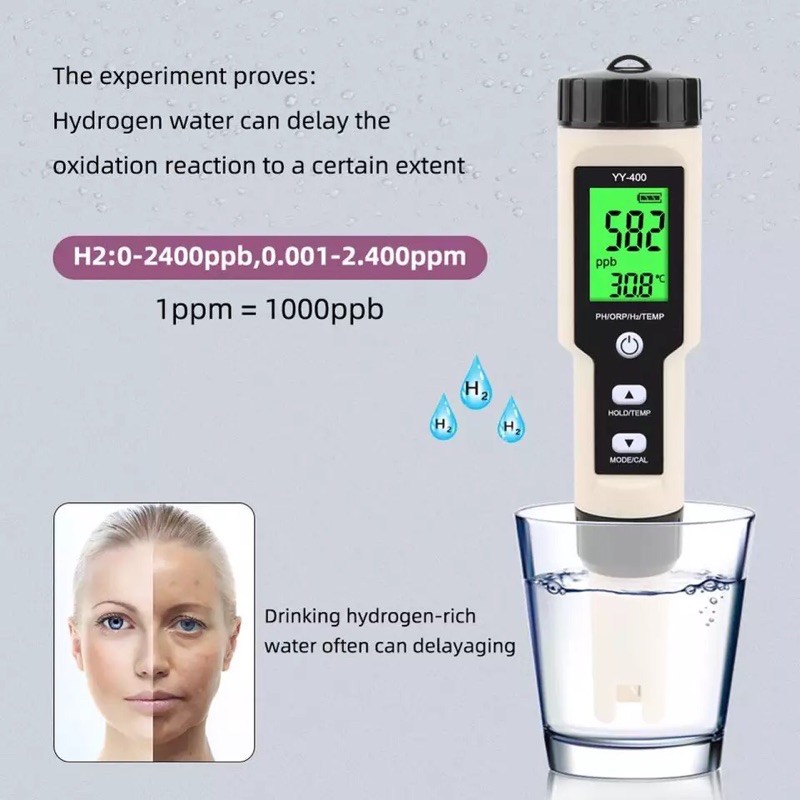 YY-400 4in1 PH/ORP/H2/Temperature hydrogen Ion Concentration Tester