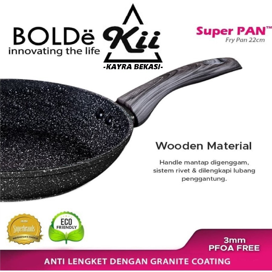 BOLDe Super Pan Black 22cm - Fry Pan Dark Knight Black - Penggorengan
