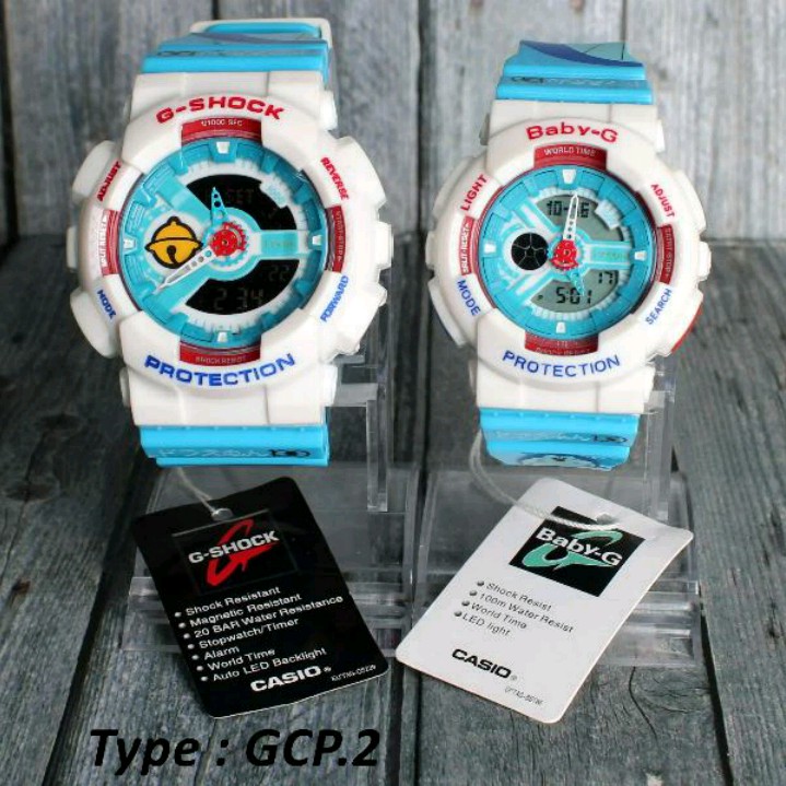 JAM TANGAN COUPLE G-SHOCK & BABY-G CASIO DORAEMON