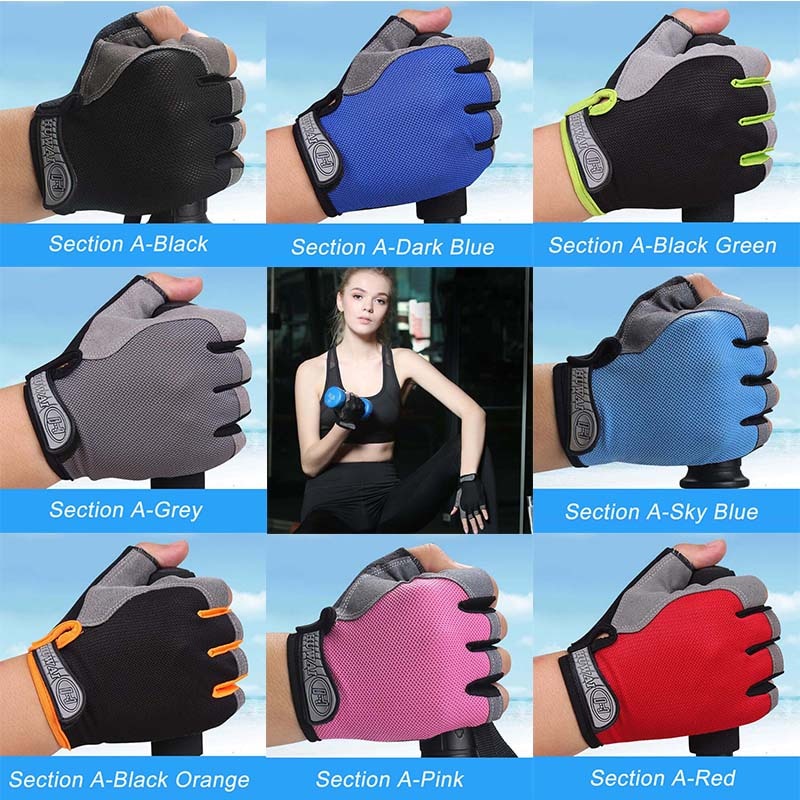 Sarung Tangan Motor Sepeda Gym Fitness Anti kapalan Anti Licin Pria Wanita Unisex GLOVES Sepeda Motor Anti Slip Cycling Gloves Bicycle Gloves Bike Gloves Anti Slip Shock Breathable Half Finger Short Sports Gloves Men Women