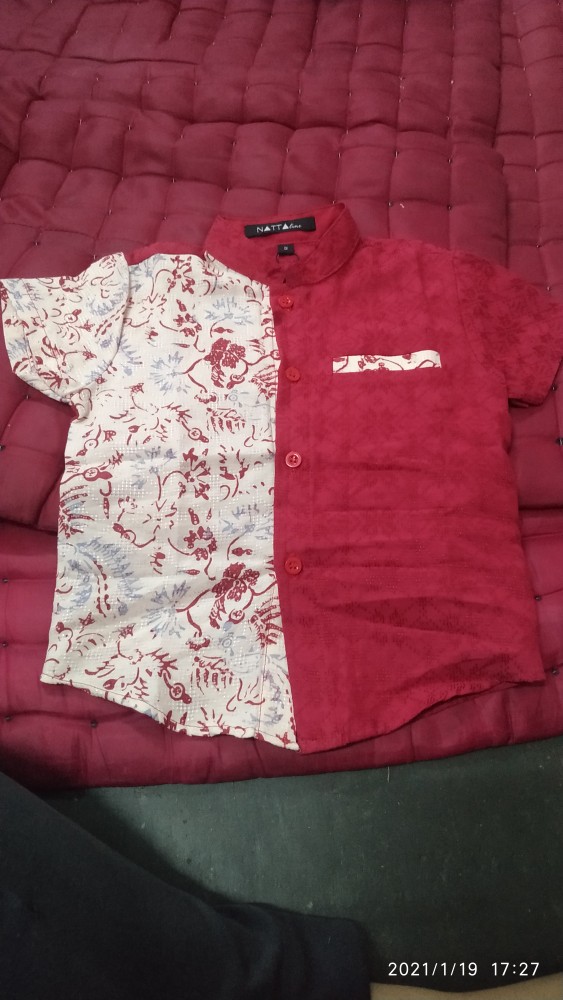 Kemeja Koko Batik Anak Dobby Mix Motif By Nattaline