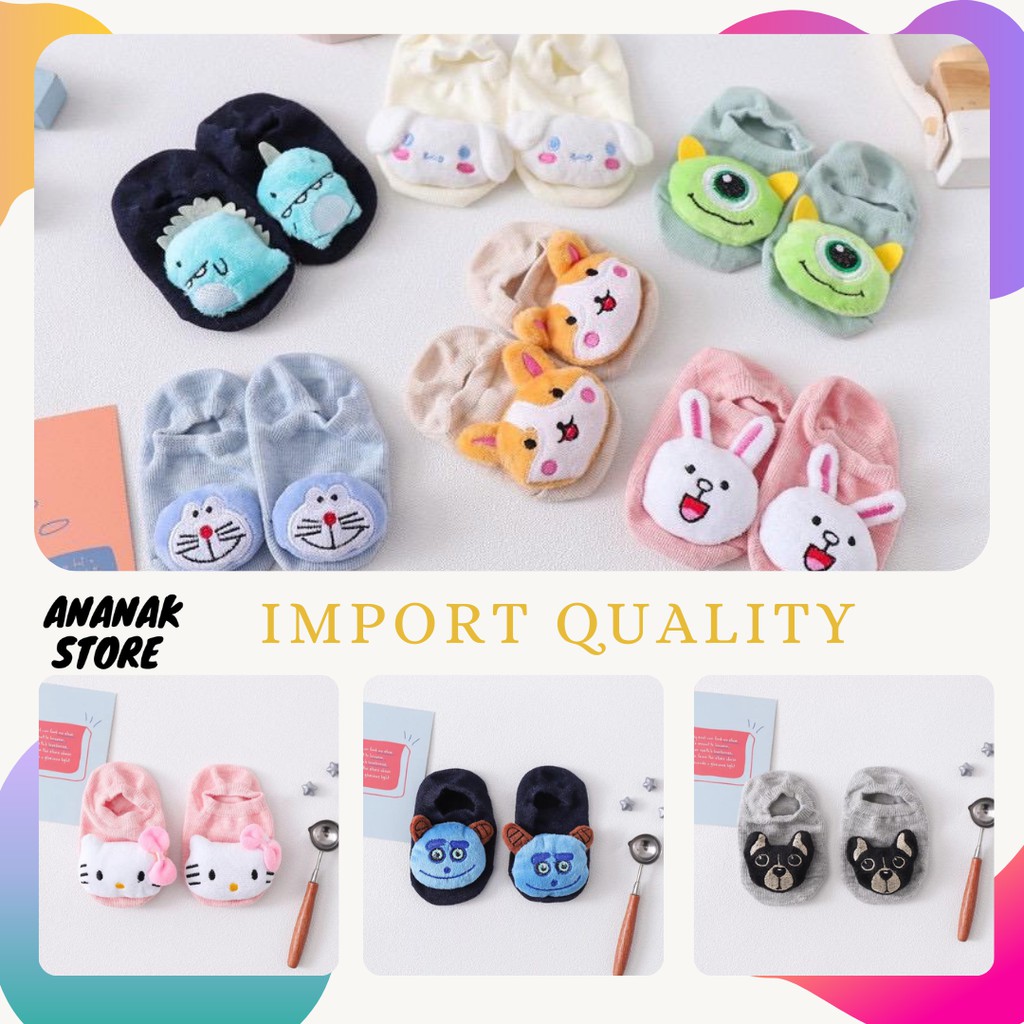 Kaos kaki 3D bayi 0-6bulan / kaos kaki bantal lucu