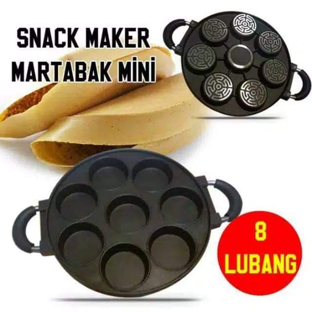 CETAKAN 8 LUBANG LUMPUR APEM SNACK MAKER KUE MARTABAK MINI / CETAKAN APEM 8 DATAR