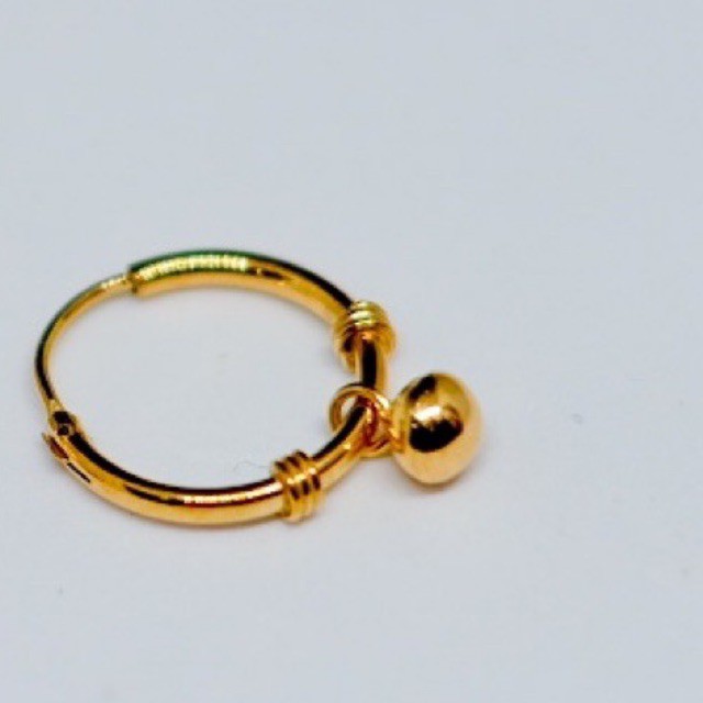 Anting Hoop Dewasa/Anak Model Ring Ball Emas