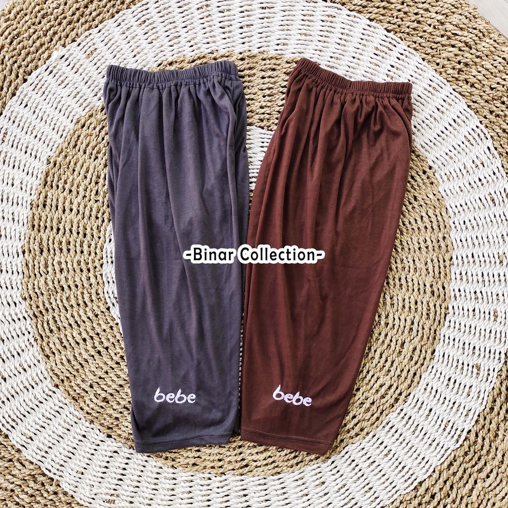 SYD 19- Celana leging pendek 7/8 ibu / legging cewek dalaman harian santai wanita murah fit L XL