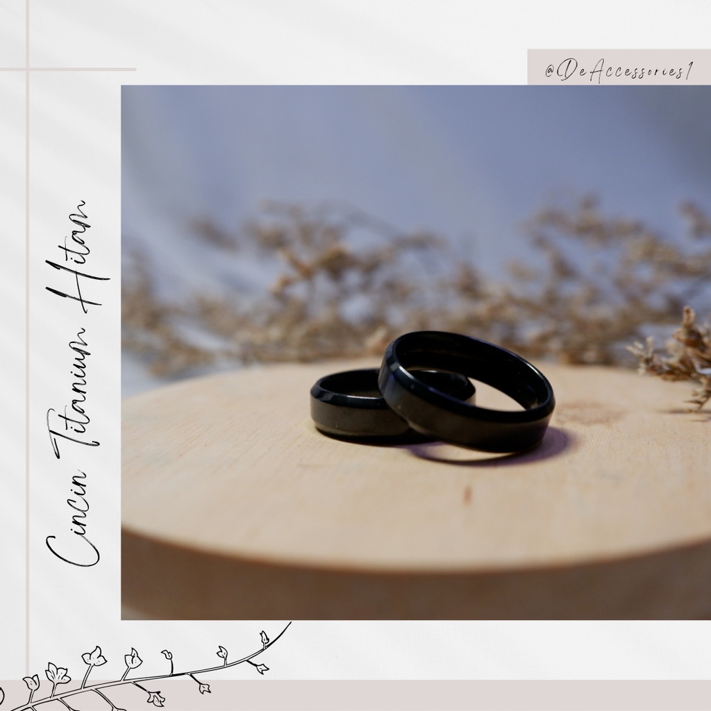 Cincin Hitam / Cincin Titanium Hitam / Cincin Hitam Anti Karat