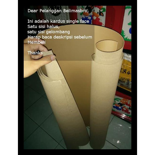 

Kardus Single Face Karton Lembaran Polos - 100 X 100 Cm (Isi 5 Lembar)