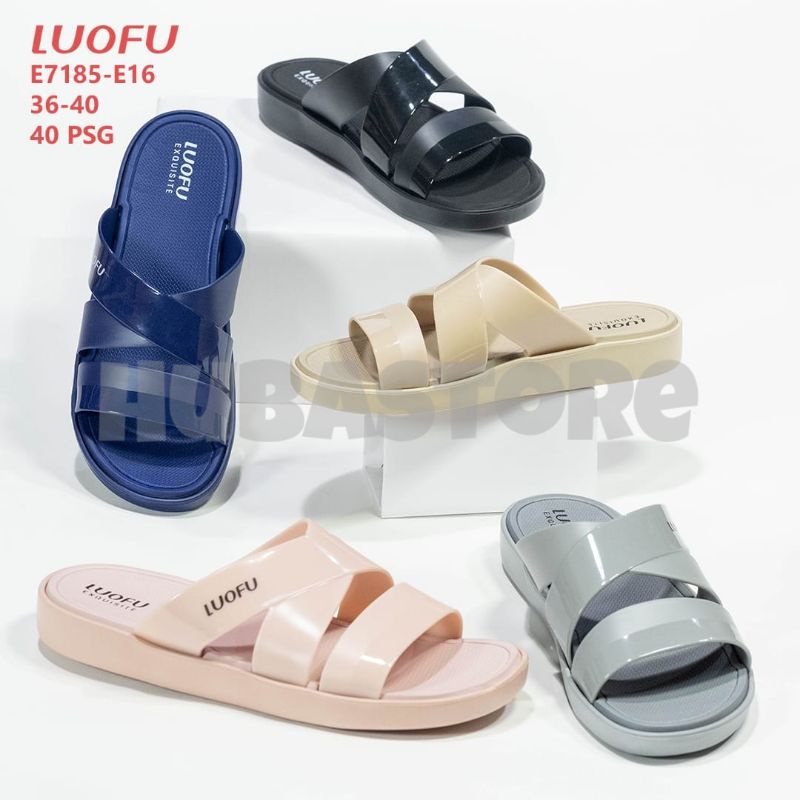 SANDAL WANITA LUOFU TATAK KREM E7185-E16