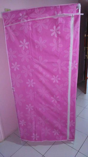 Lemari Pakaian Single Multifunction Wardrobe Rak Baju Pakaian Single - Coffe