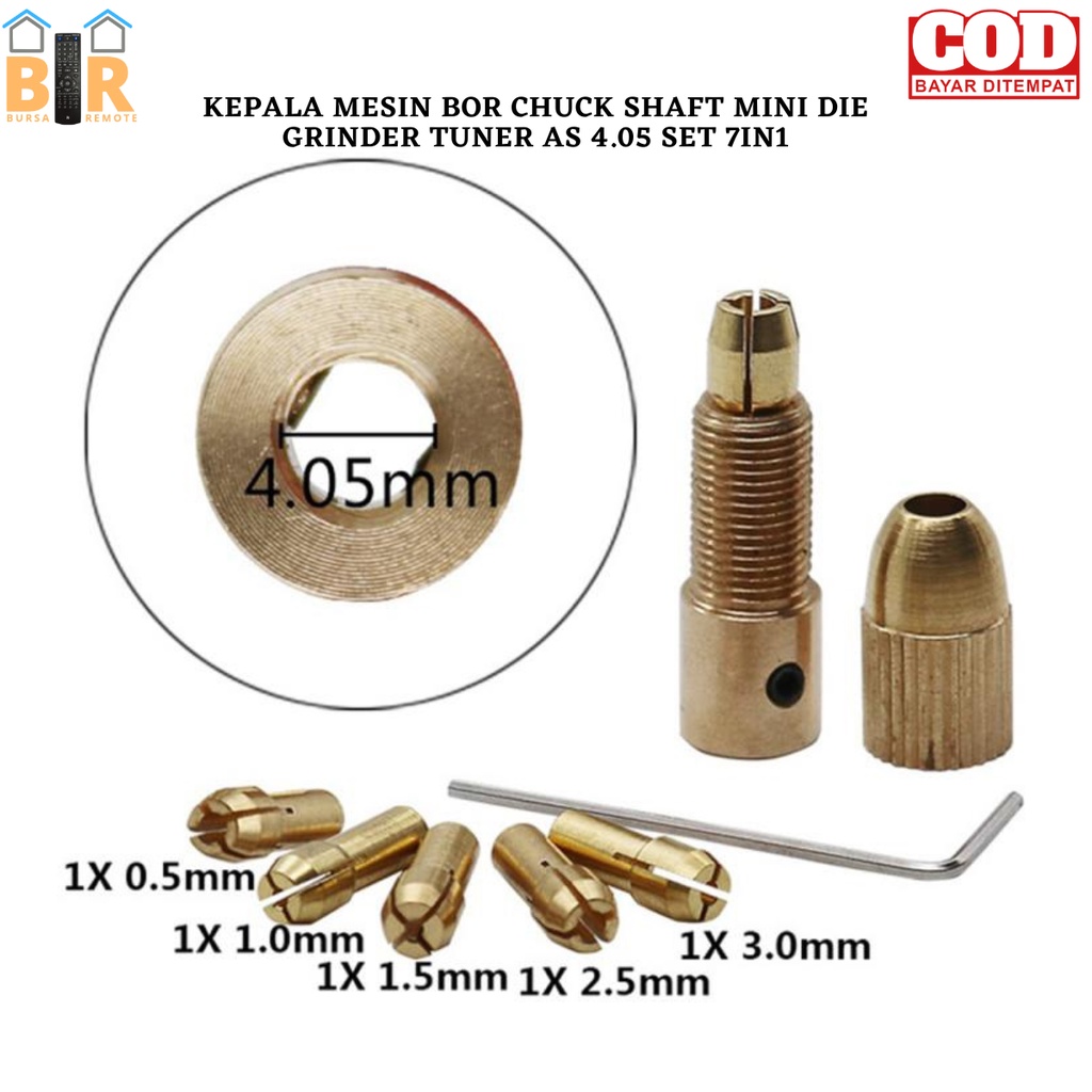 Set Mini Drill Chuck Shaft Kepala Bor Mini 7in1