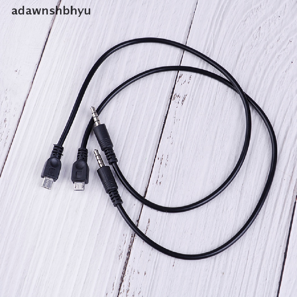 Adawnshbhyu 2Pcs 3.5mm stereo male to micro USB male car AUX out cable Untuk Android samsung