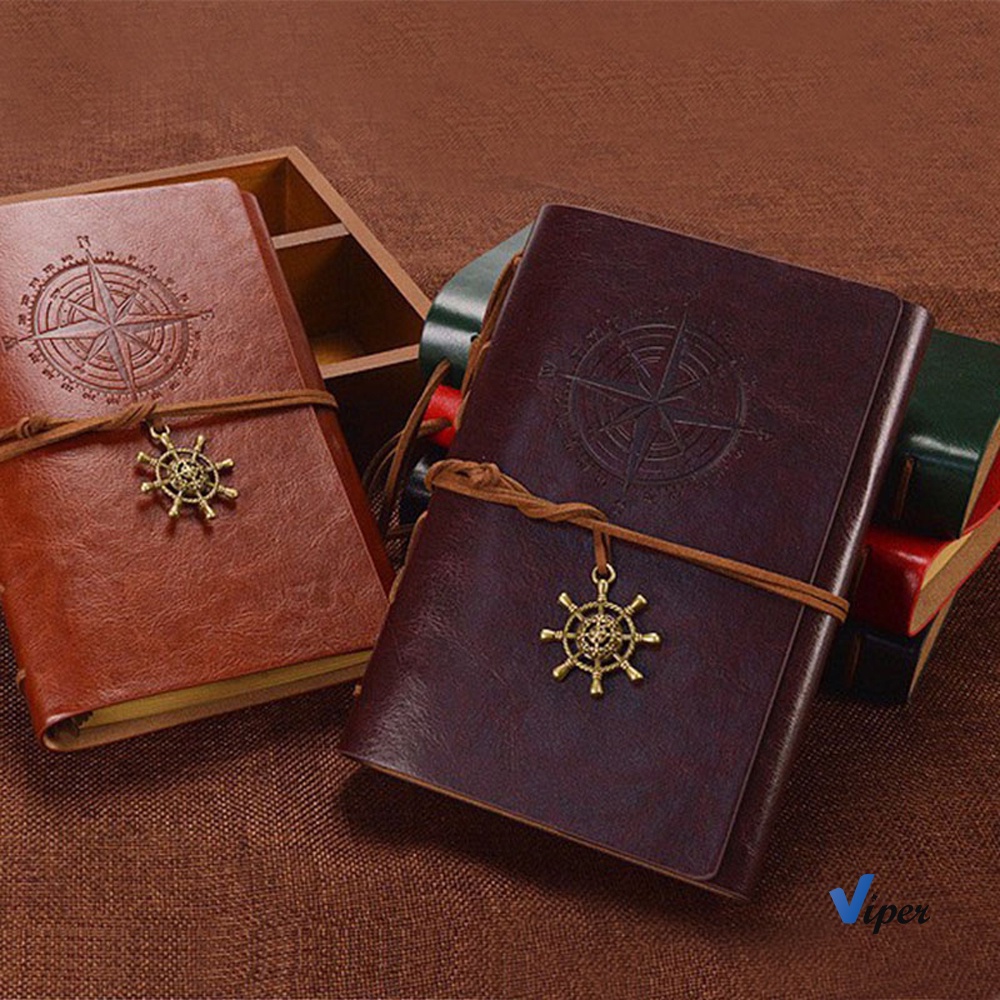 

ghg Buku Catatan Notebook A5 A6 Buku Diary Aesthetic Gaya Retro Binder Unik Cover Kulit PU Leather
