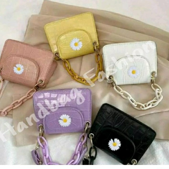 SlingBag Motif Bunga / lilac bunga tasselempang wanita