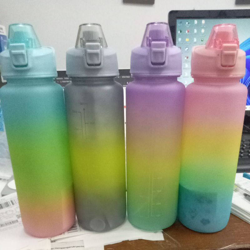 botol minum viral warna gradasi 1000 ml