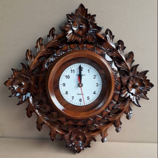 Jam dinding jati/Jam dinding ukir